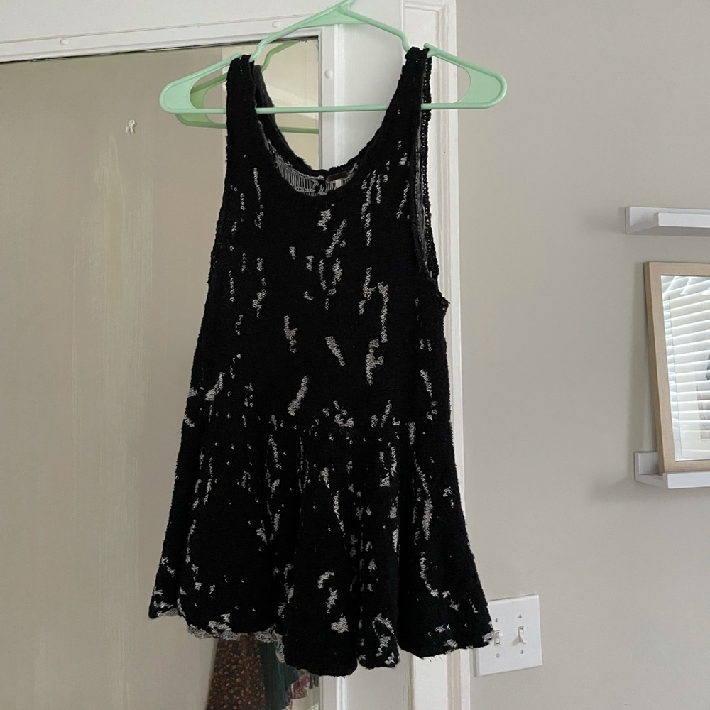 Black Free People Peplum Sweater Tank